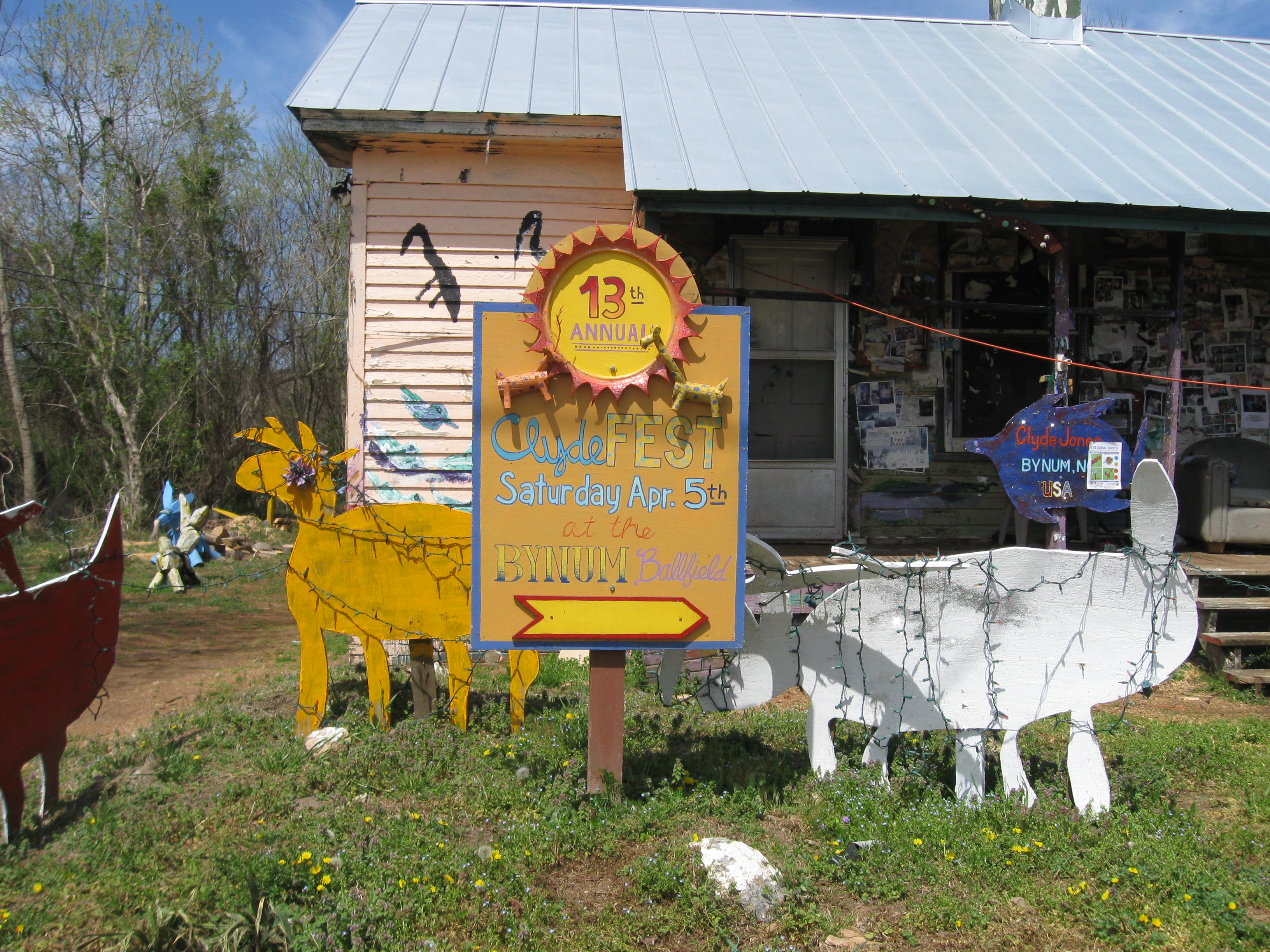 Sign at Clyde's house